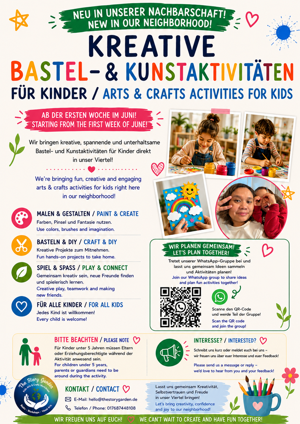 Story Garden Workshops - Arts & Crafts - 25euro